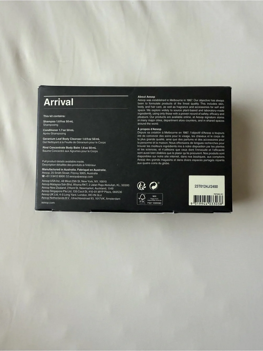 Aesop Arrival Travel Set – Amber Skincare Collection